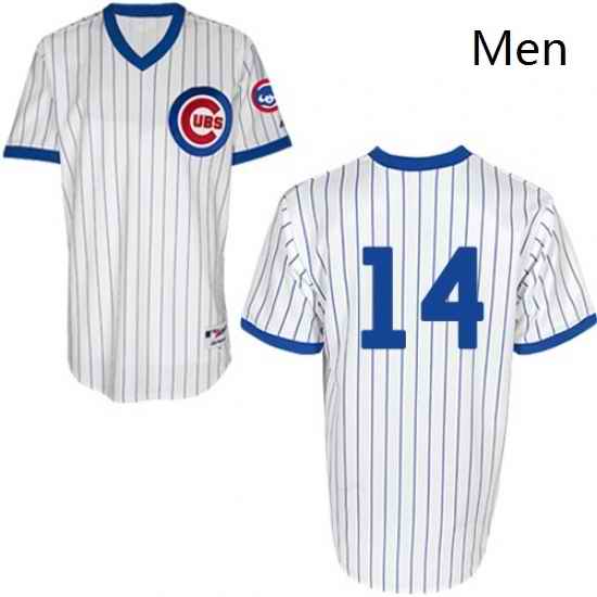 Mens Majestic Chicago Cubs 14 Ernie Banks Replica White 1988 Turn Back The Clock MLB Jersey